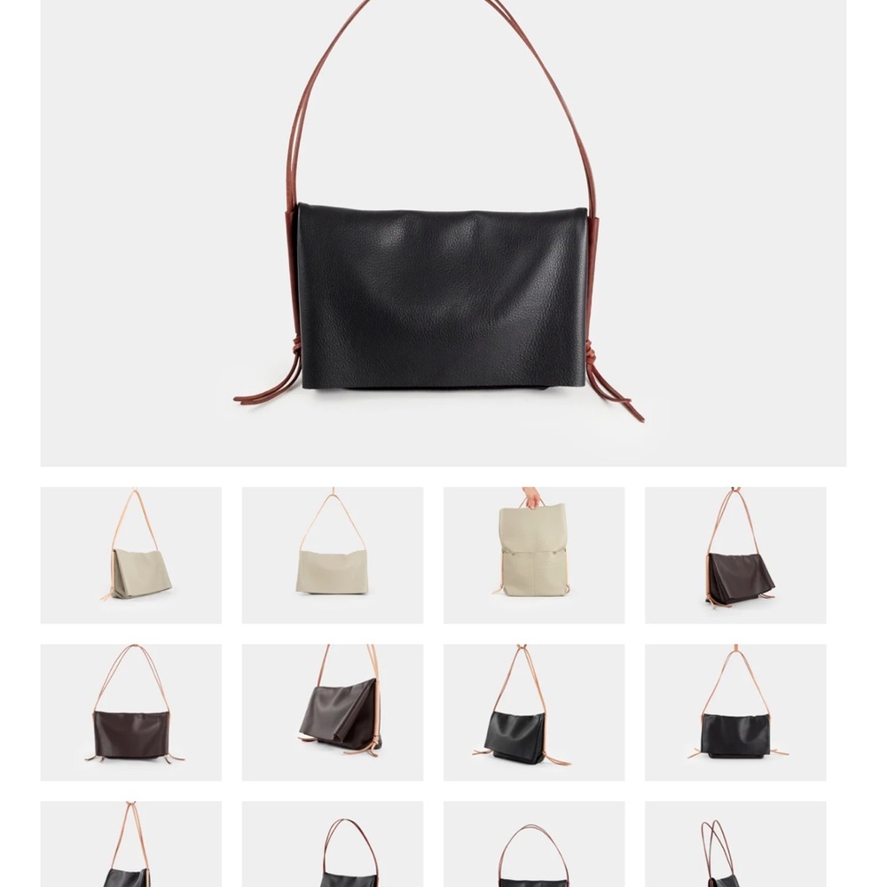 Open Habit black Leather Shoulder crossbody Bag - THE FOLD style